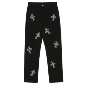 Broek met strass kruis van Chrome Hearts