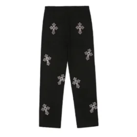 Broek met strass kruis van Chrome Hearts