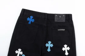 Chrome Hearts blauw-witte Cross Patch Jeans