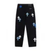 Chrome Hearts blauw-witte Cross Patch Jeans Chrome Hearts blauw-witte Cross Patch Jeans