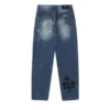 Chrome Hearts Blauwe Span Denim Broek Chrome Hearts Blauwe Span Denim Broek