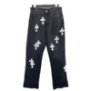 Chrome Hearts Cross gestikte leren Jeans Chrome Hearts Cross gestikte leren Jeans
