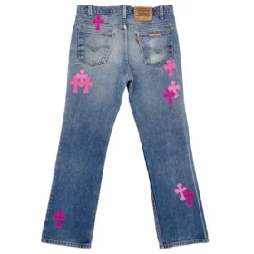 Chrome Hearts Denim Roze Damesjeans