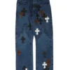 Chrome Hearts Fleur Knee Cross Patch Jeans Chrome Hearts Fleur Knee Cross Patch Jeans