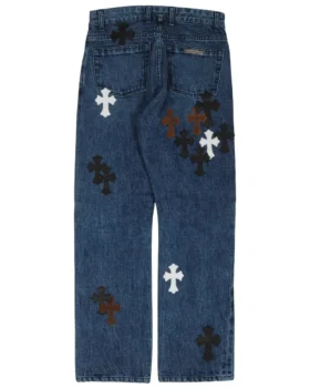 Chrome Hearts Fleur Knee Cross Patch Jeans Chrome Hearts Fleur Knee Cross Patch Jeans