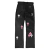 Chrome Hearts Fleur Knee Leather Cross Patch Broeken