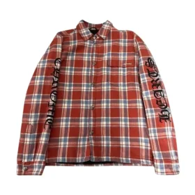 Chrome Hearts geruit flanellen overhemd met rode voering
