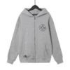 Chrome Hearts grijze hoodie met bloemenprint en ritssluiting Chrome Hearts grijze hoodie met bloemenprint en ritssluiting