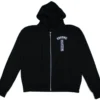 Chrome Hearts Hoodie met bloemenlogo en ritssluiting, zwart, maat L Chrome Hearts Hoodie met bloemenlogo en ritssluiting, zwart, maat L