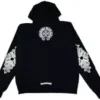 Chrome Hearts Hoodie met bloemenlogo en ritssluiting, zwart, maat L Chrome Hearts Hoodie met bloemenlogo en ritssluiting, zwart, maat L