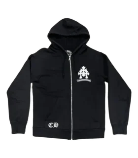 Chrome Hearts hoodie met rits en drievoudig kruislogo