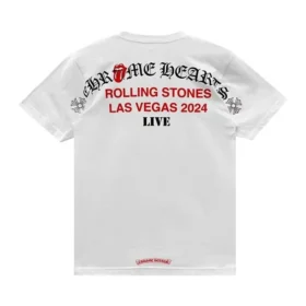 Chrome Hearts Las Vegas Rolling Stones wit shirt met zak