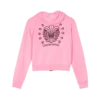 Chrome Hearts meisjeshoodie met rits in roze Chrome Hearts meisjeshoodie met rits in roze