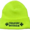 Chrome Hearts-muts met logo in neon geel Chrome Hearts-muts met logo in neon geel