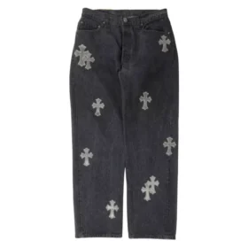 Chrome Hearts Pony Hair Cross Patch Jeans