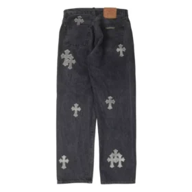 Chrome Hearts Pony Hair Cross Patch Jeans
