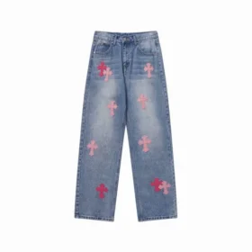 Chrome Hearts roze Jeans met kruislogo