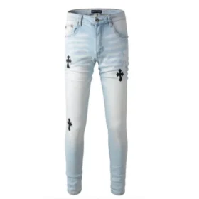 Chrome Hearts skinny jeans met Cross Patches