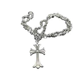 Chrome Hearts-stijl ketting, verzilverd