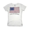 Chrome Hearts T-shirt met Amerikaanse vlag op de rug in wit
