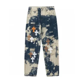 Chrome Hearts Tie Dye veelkleurige jeans met kruis Chrome Hearts Tie Dye veelkleurige jeans met kruis