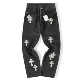 Chrome Hearts witte denimjeans met Cross Patch