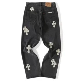Chrome Hearts witte denimjeans met Cross Patch