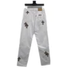 Chrome Hearts witte Jeans met luipaardprint en kruis Chrome Hearts witte Jeans met luipaardprint en kruis