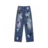 Chrome Hearts zwarte & cyaanblauwe denim met Cross Patch Chrome Hearts zwarte & cyaanblauwe denim met Cross Patch