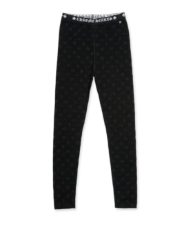 Chrome Hearts zwarte katoenen legging met grijze multilogo-print