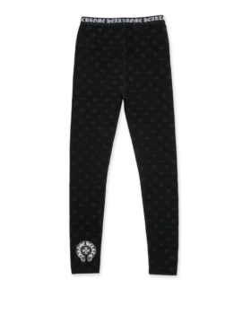 Chrome Hearts zwarte katoenen legging met grijze multilogo-print