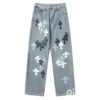Chrome Style Levi’s Hearts Cyan Jeans