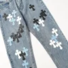 Chrome Style Levi’s Hearts Cyan Jeans