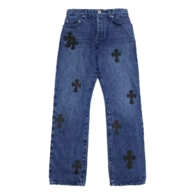 Jeans met leren Cross Patches