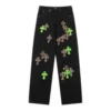 Jeans met leren patches