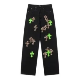 Jeans met leren patches Jeans met leren patches