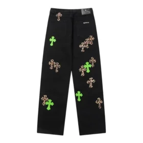 Jeans met leren patches Jeans met leren patches