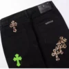 Jeans met leren patches