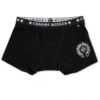 Zwarte katoenen boxershort met zwart-witte jacquard Zwarte katoenen boxershort met zwart-witte jacquard