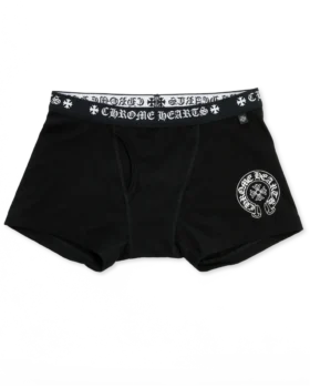 Zwarte katoenen boxershort met zwart-witte jacquard